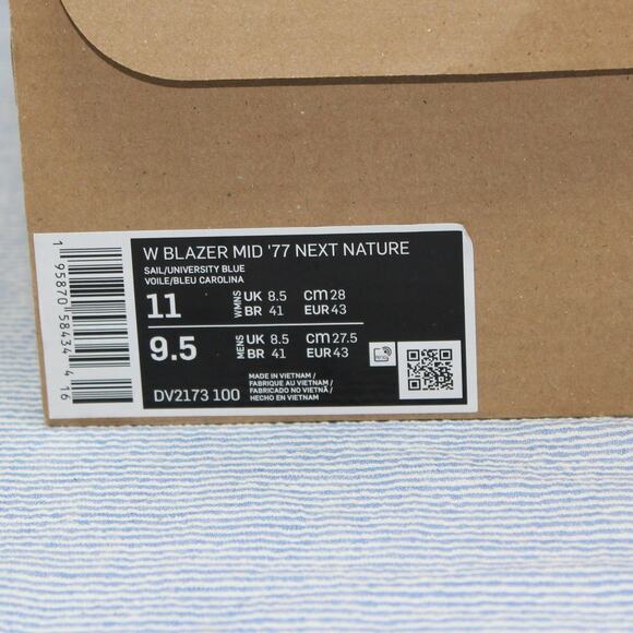 W11/M9.5 Nike Blazer Mid 77 HEMP Next Nature Citron Tint Sail DV2173-100 - Picture 9 of 16